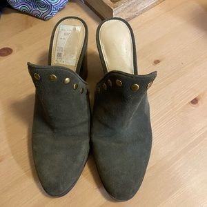 Michael Kors Backless Booties- Olive Green